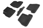 3D EVA коврики в салон черные Seintex ромб для Ford Focus АКПП (2011-2015)